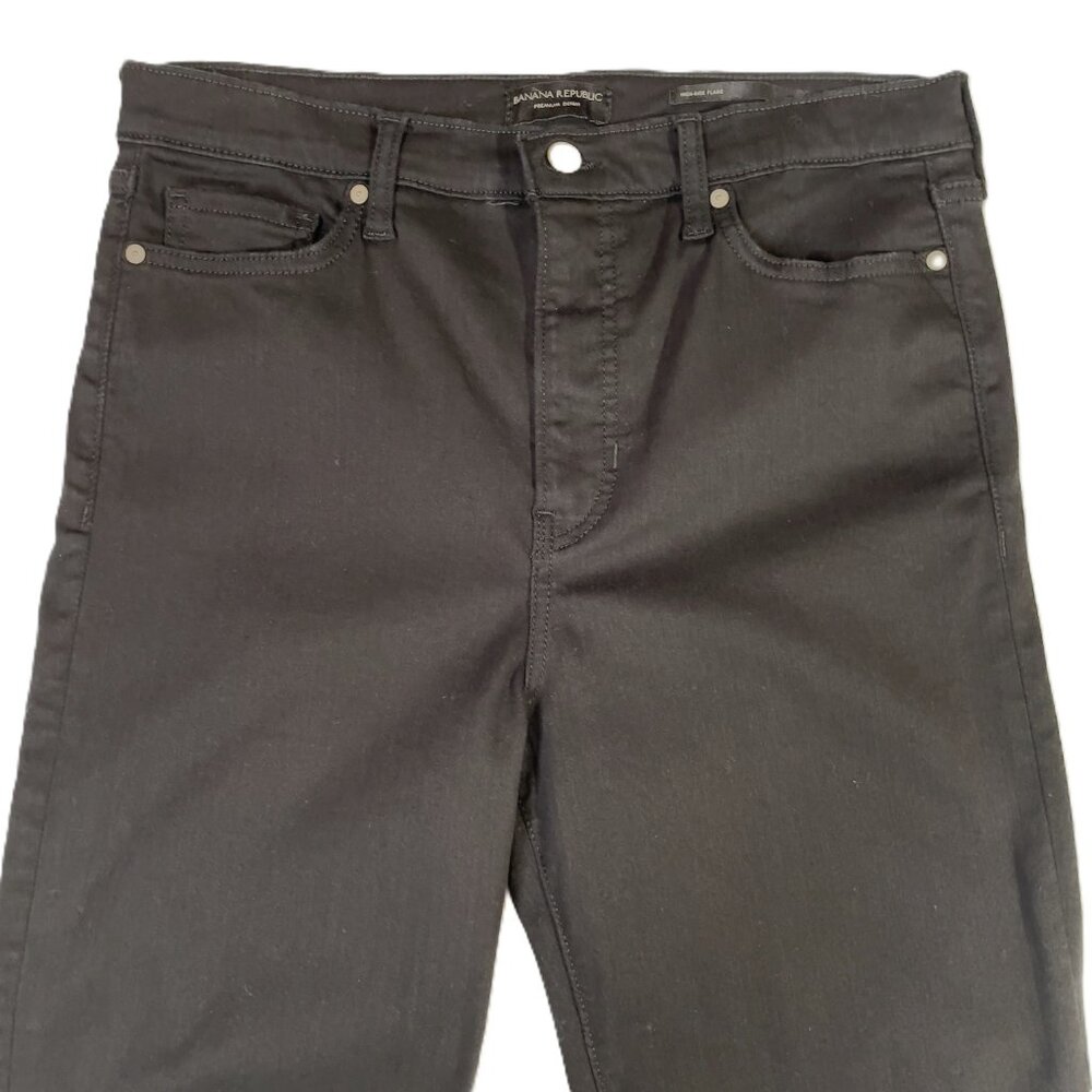 Banana Republic High Rise Flare Jean Deep Black Size 31 Long 34.5" Inseam - Picture 5 of 16